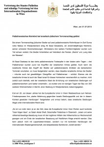 Presseerklärung des palästinensischen Botschafters